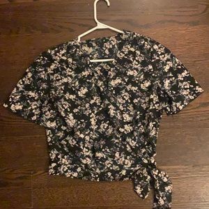 Floral wrap crop top